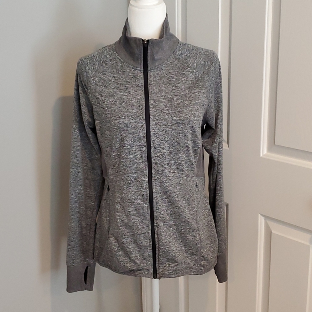 Women's Grey Full-Zip Active Jacket